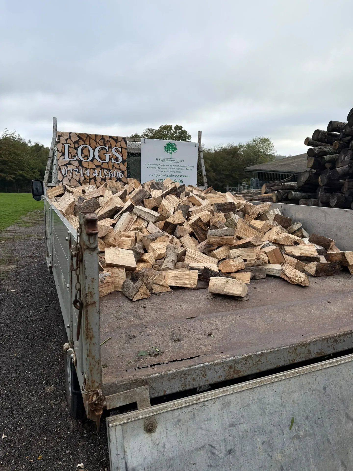 Transit Tipper Loaded with Firewood and H S Logs Livery