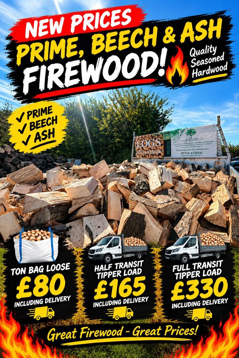 H S Logs Price Flyer - Prime, Beech & Ash Firewood